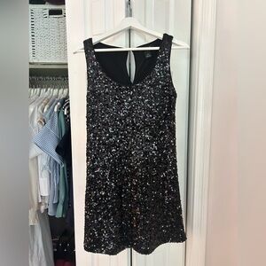 White House Black Market Black Shimmer Mini Dress